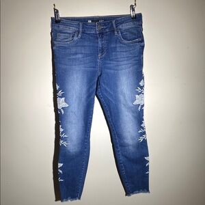 Kut From The Kloth Women's Blue Embroidered Jeans